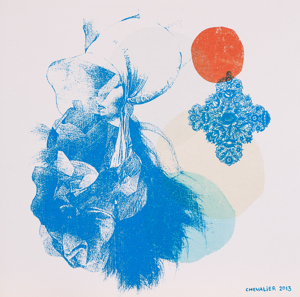 CLÉMENTINE sérigraphie sur panneau de merisier, 30.48 cm x 30.48 cm, tirage unique, 2013, vendu