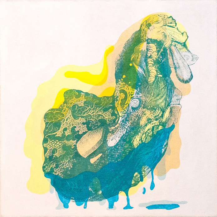 CANASSON ABISSAL sérigraphie sur merisier, 30.48 cm x 30.48 cm, tirage unique, 2017