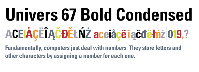 Main font of titles - transitionary font, for headings
