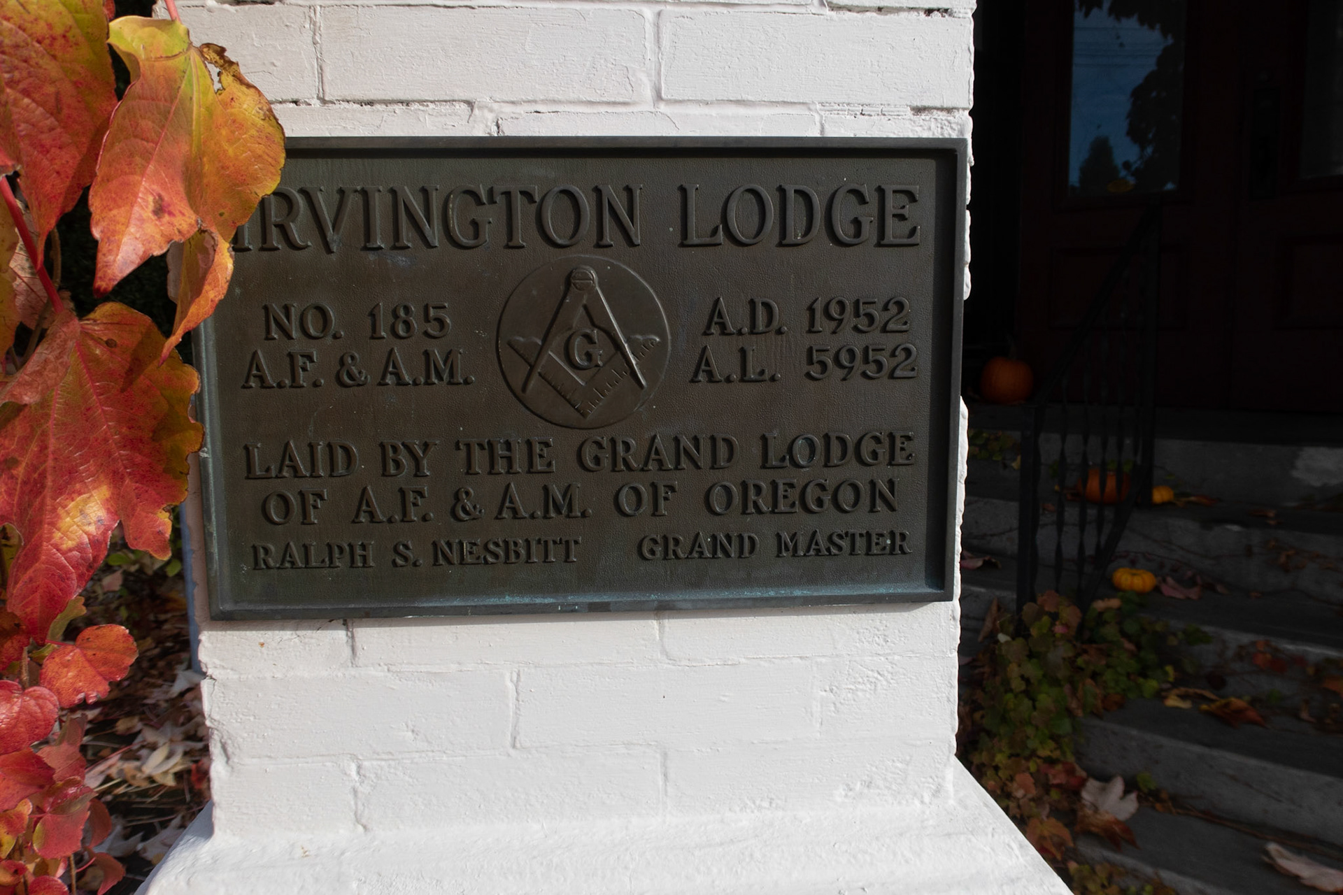 Irvington Lodge, No. 185 A.F. & A.M., A.D. 1952