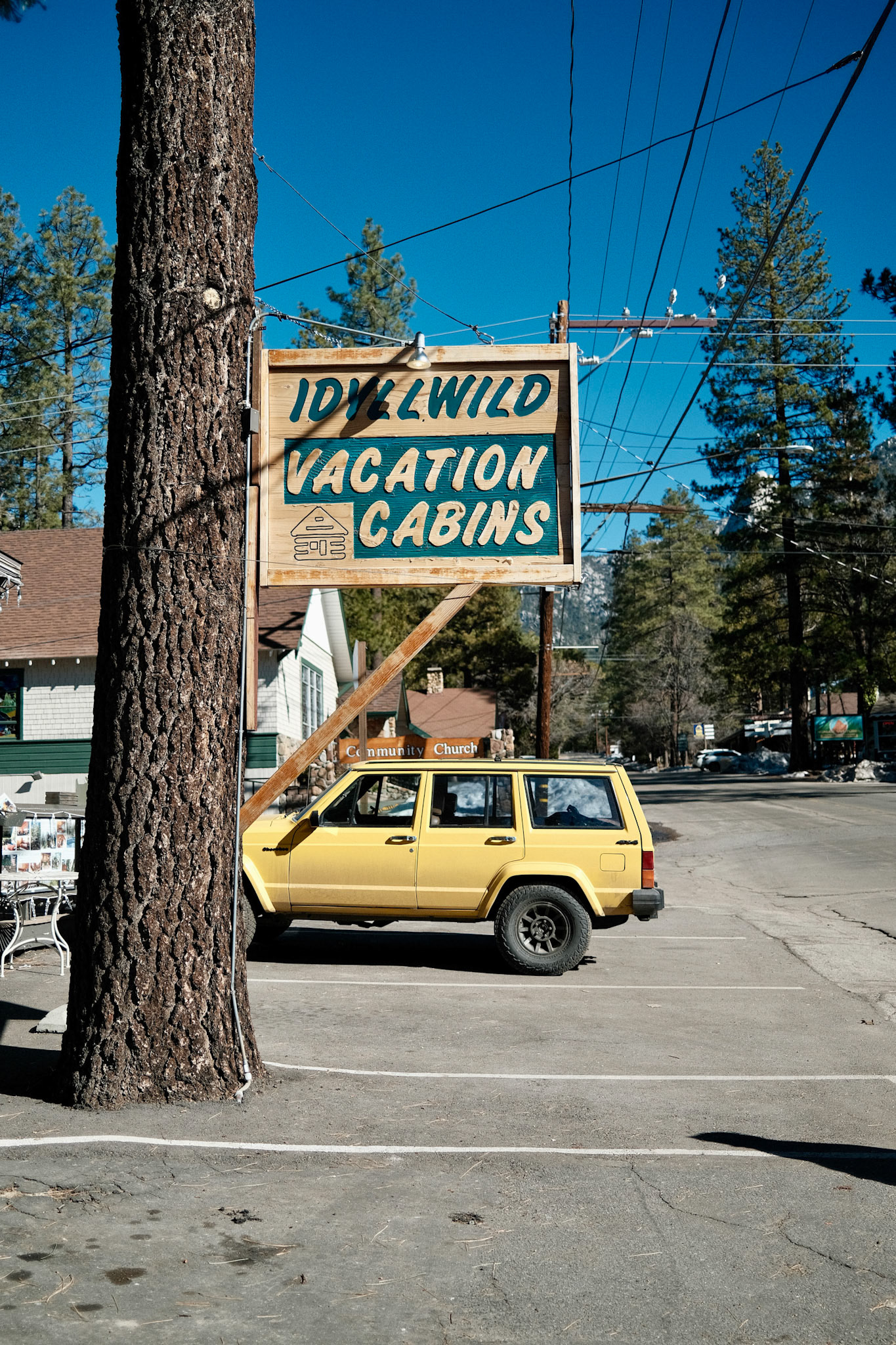 Yellow Jeep, Idyllwild,Riverside County, California