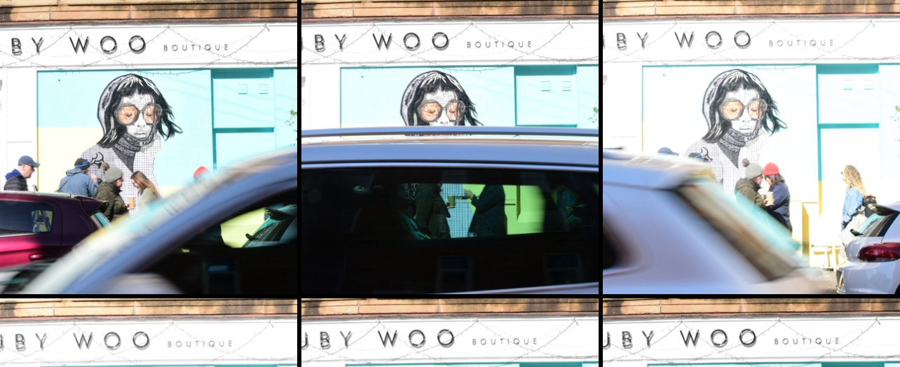 multi-shot of Lightbody107 wall in progress, Shawlands 2021