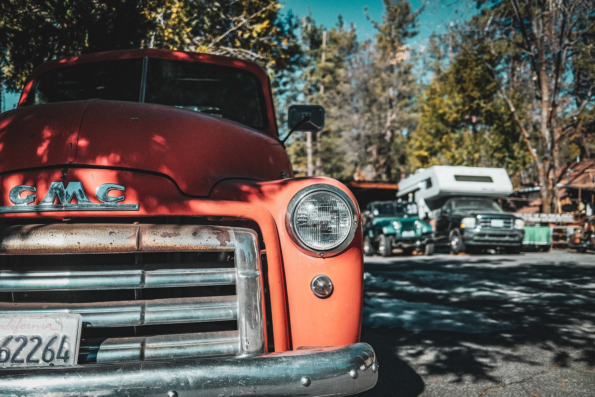 Red 50's GMC Pick-up. Idyllwild, San Jacinto 2022