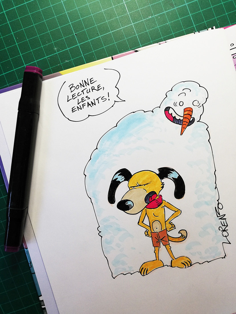 Bonzommes de neige - Markers on paper