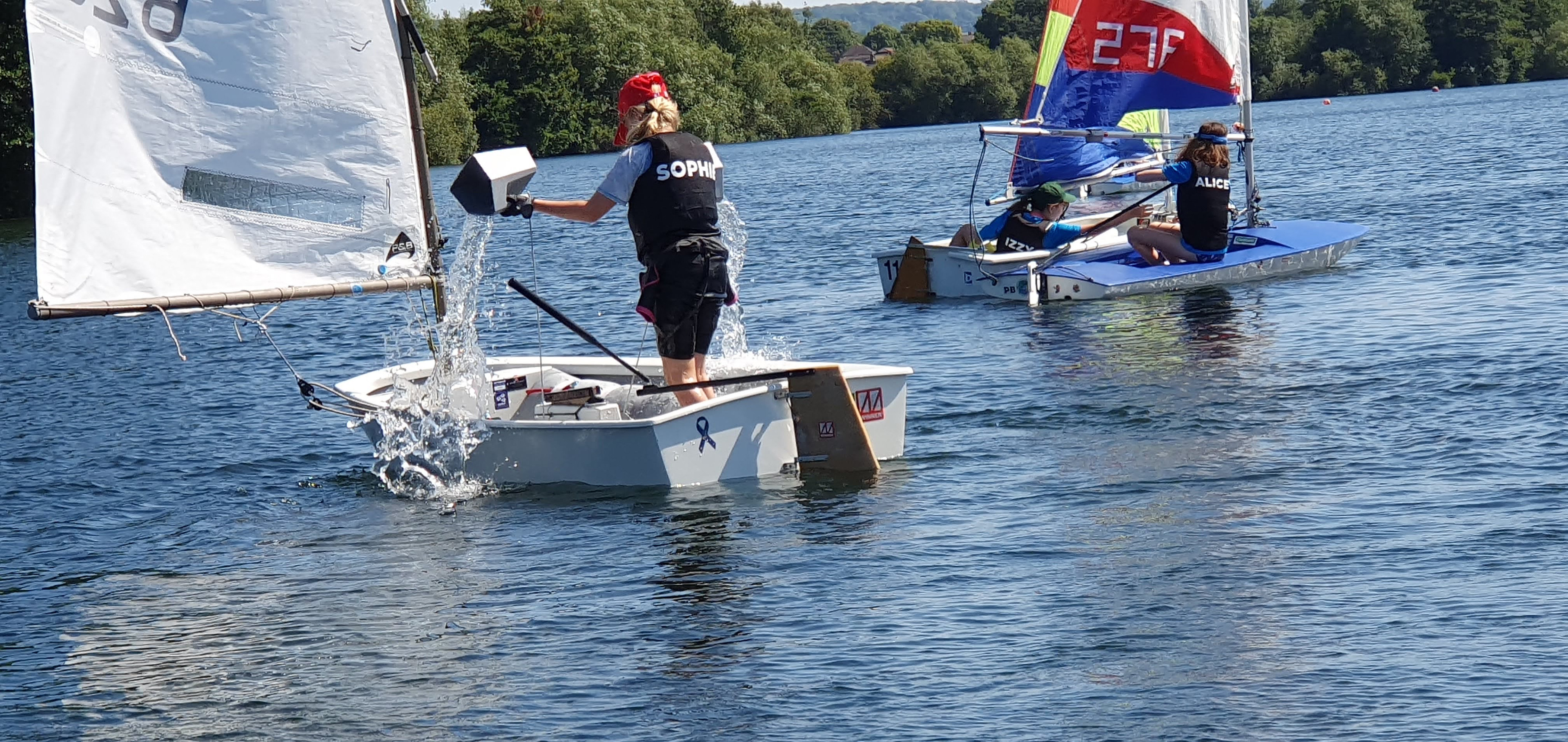 Me bailing after capsize drills