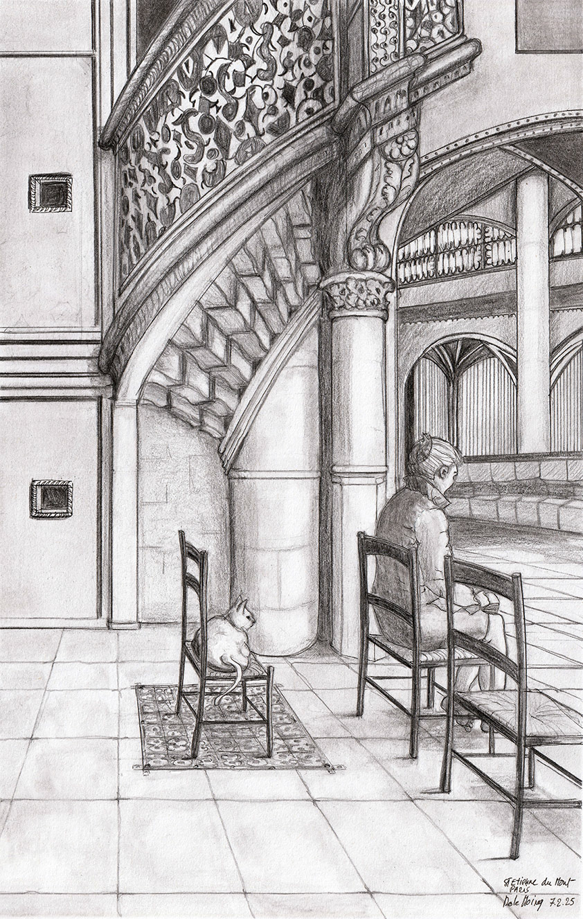 Saint Etienne du Mont A3 graphite et encre sur papier