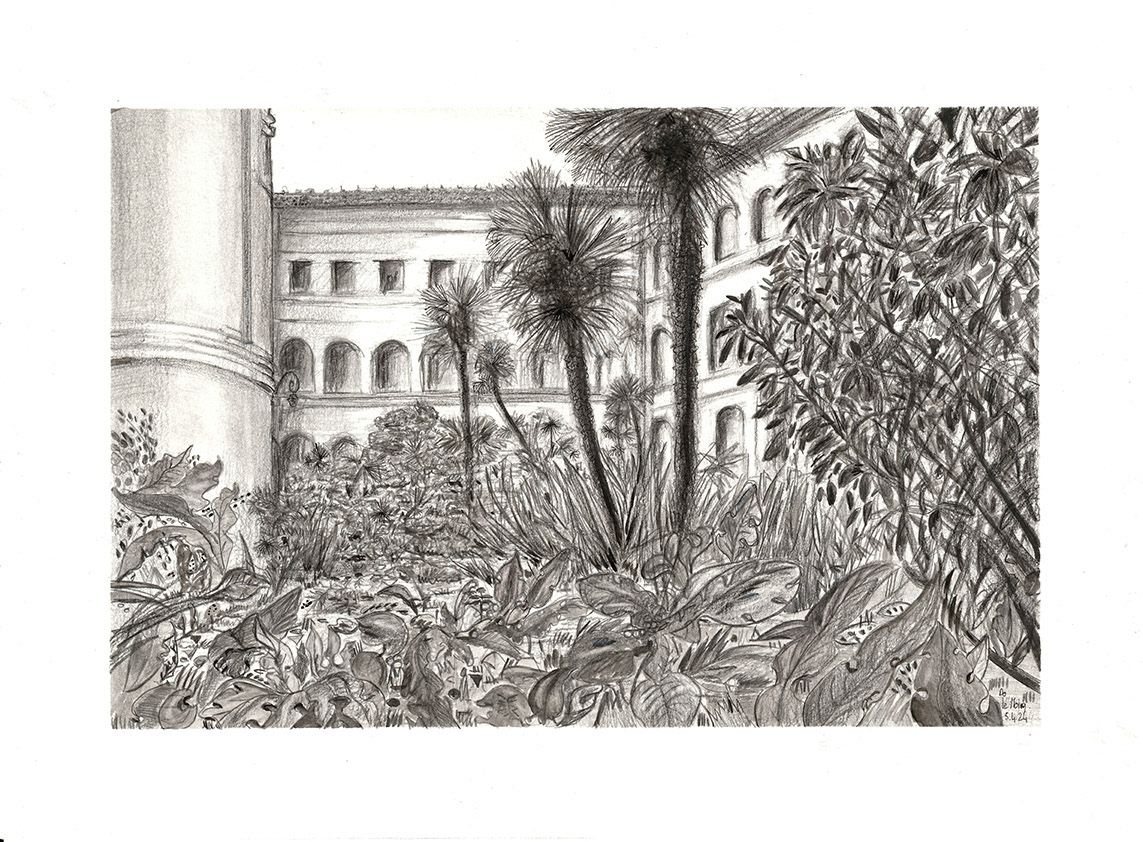 Médiathèque Françoise Sagan A3 Graphite et encre sur papier