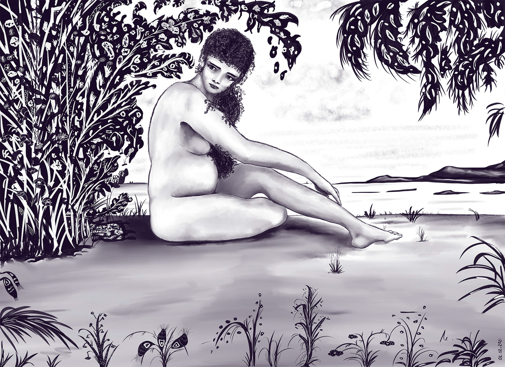 Maternité. dessin sur tablette