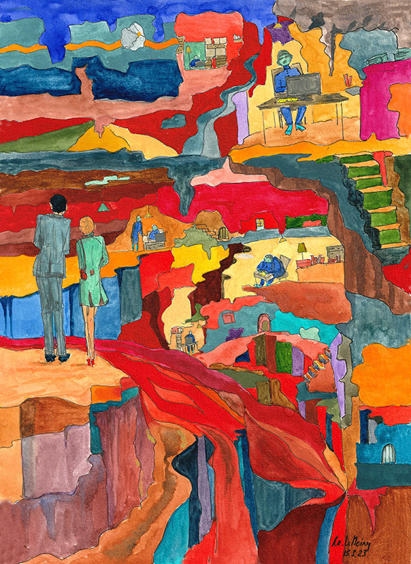 Rêve d'hôpita aquarelle sur papier A4l