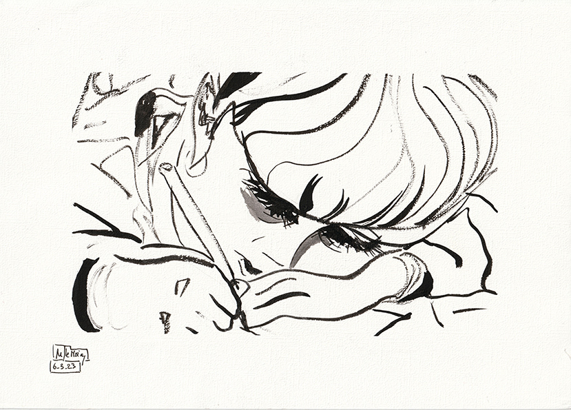 encre de chine sur papier A4