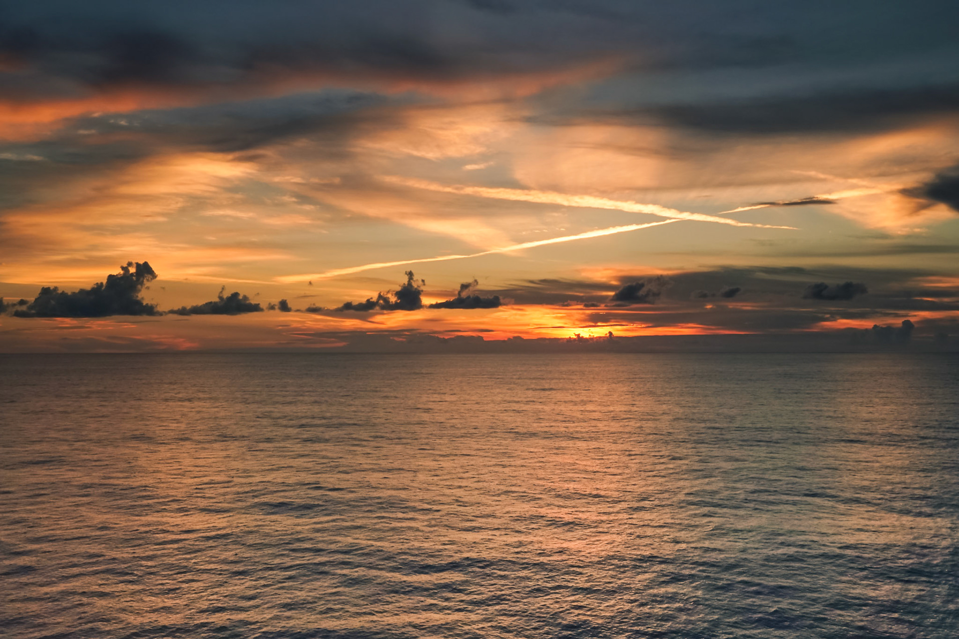 Sunset over the Atlantic Ocean