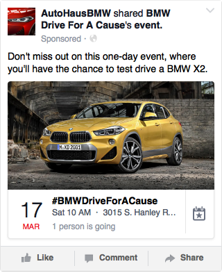 Drive #BMWDriveForACause event Awareness & SignUps