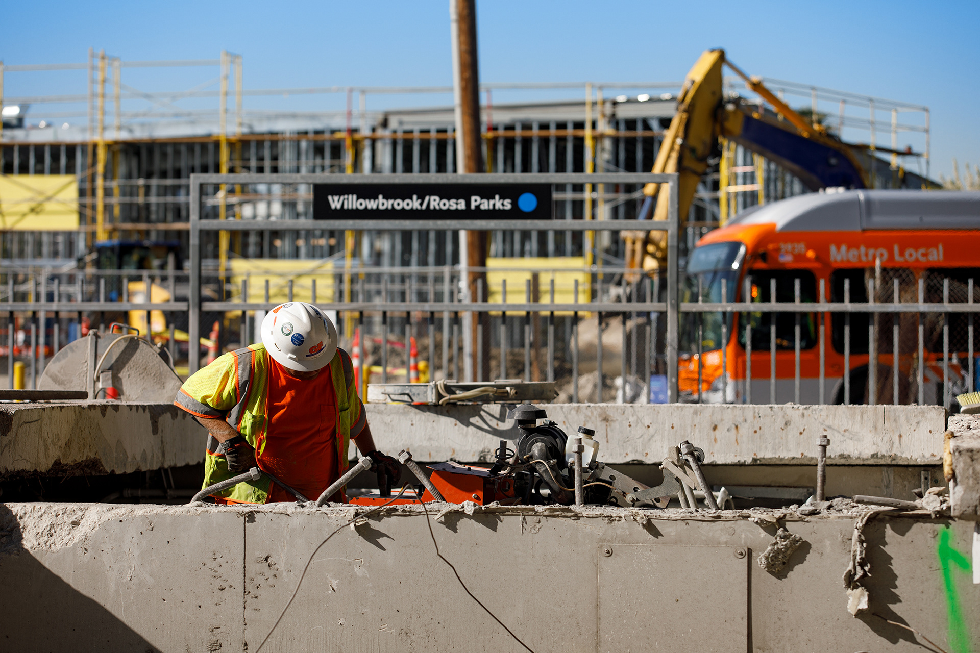 LA Metro Construction at Willowbrook/Rosa Parks Station 2019