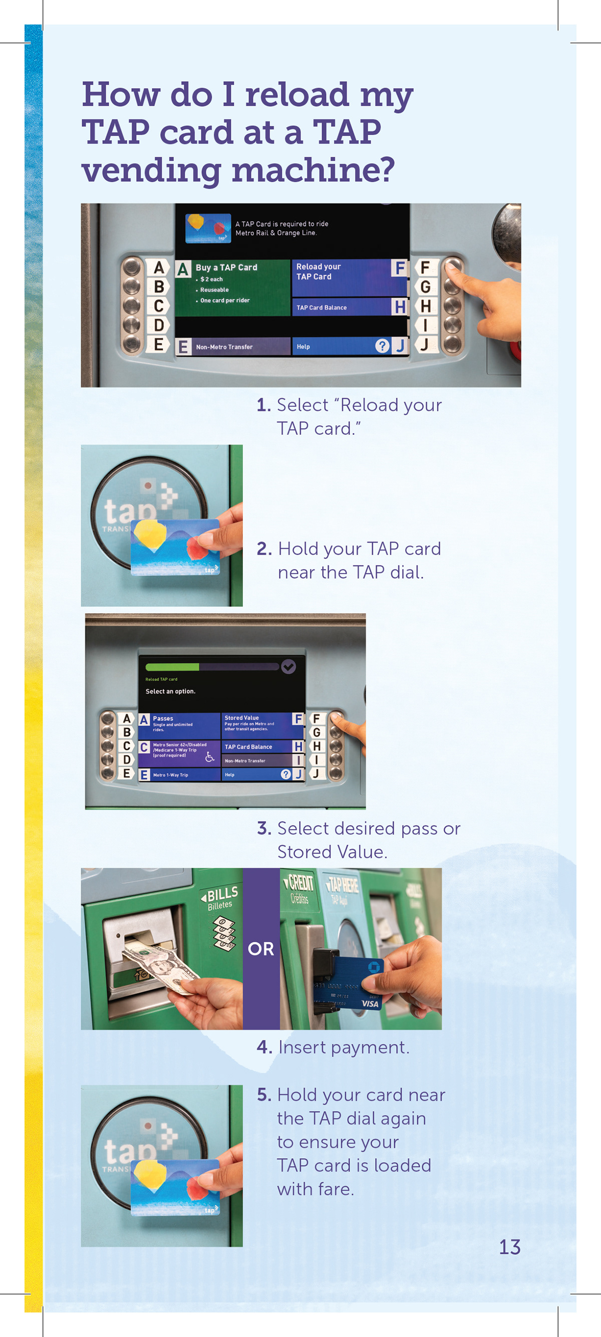 LA Metro Tap Guide Page 13 / *Design by Metro designer 2022