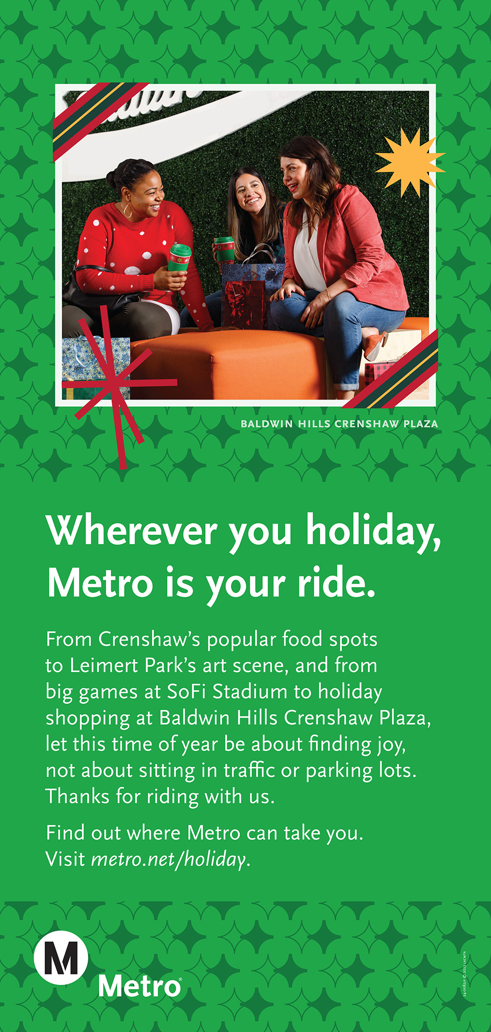 LA Metro Holiday Ad for Los Angeles Sentinel 2023 / *Design by Metro designer