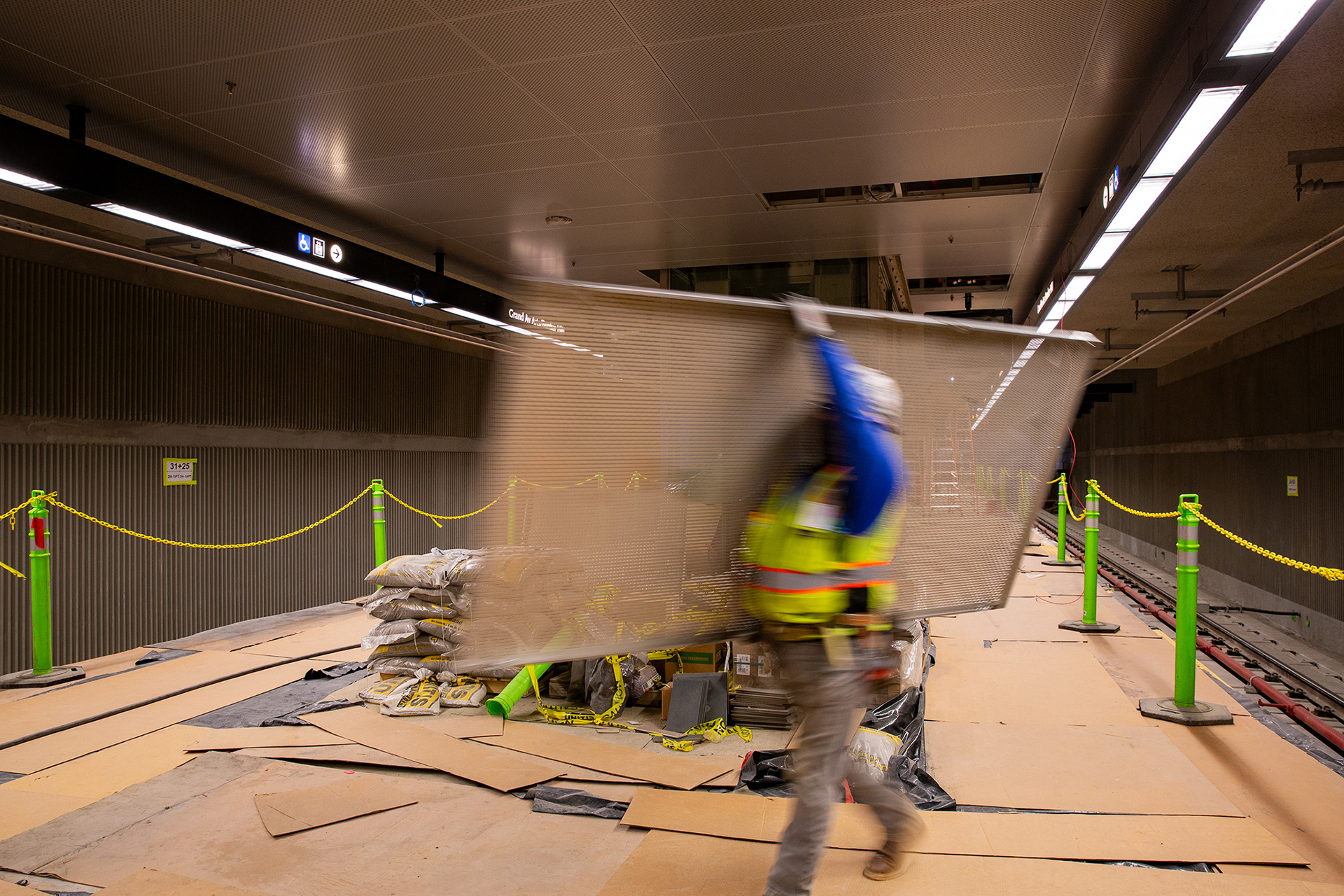 LA Metro Construction at Grand Av Arts/Bunker Hill Station 2022