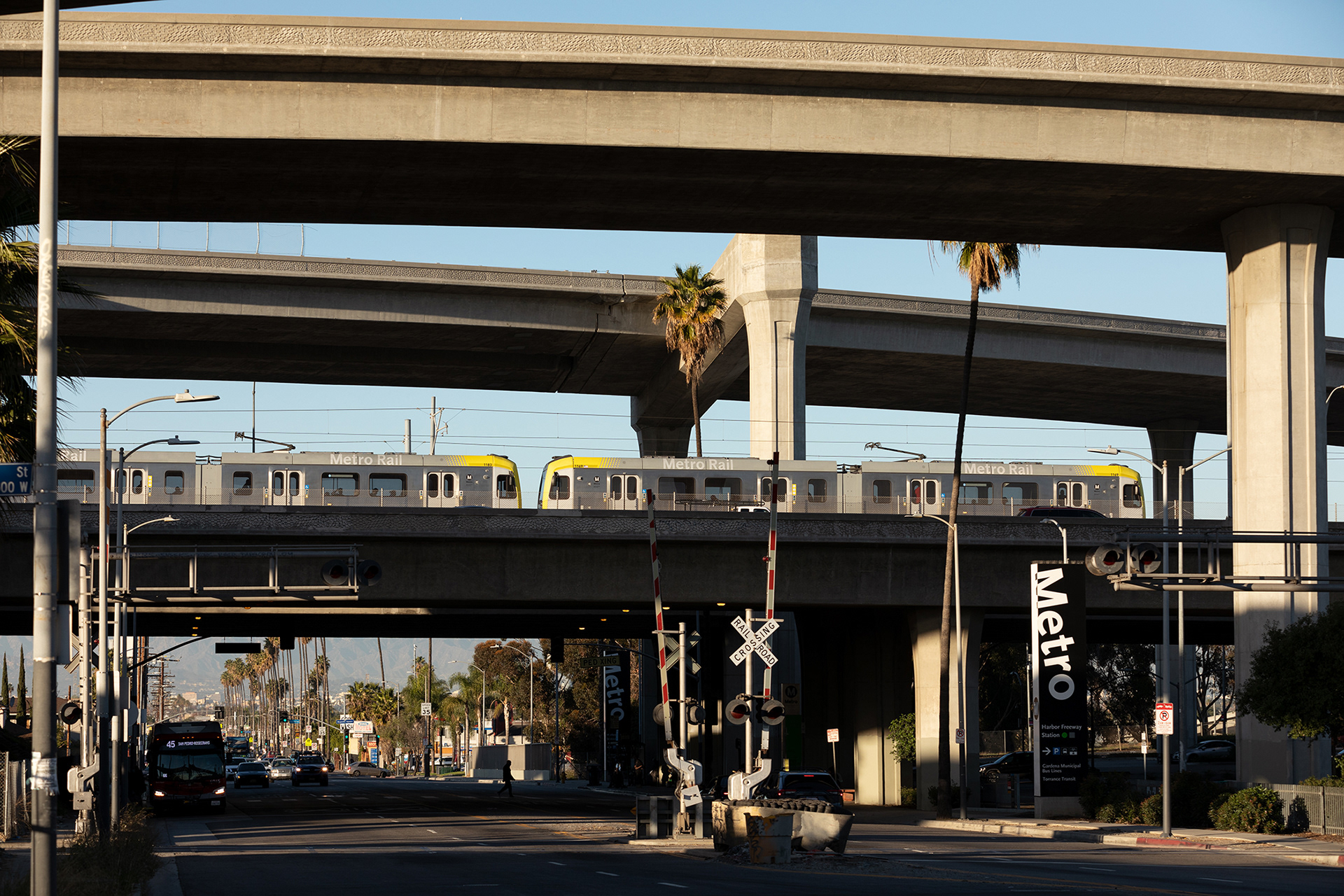 LA Metro C Line Rail, Harbor Freeway Station 2021