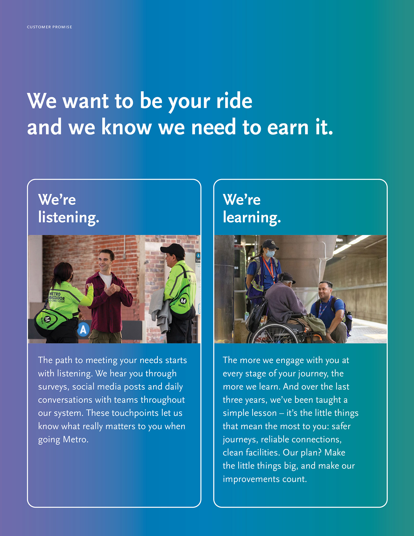 LA Metro 2023 CX Plan, page 2 / *Design by Metro designer
