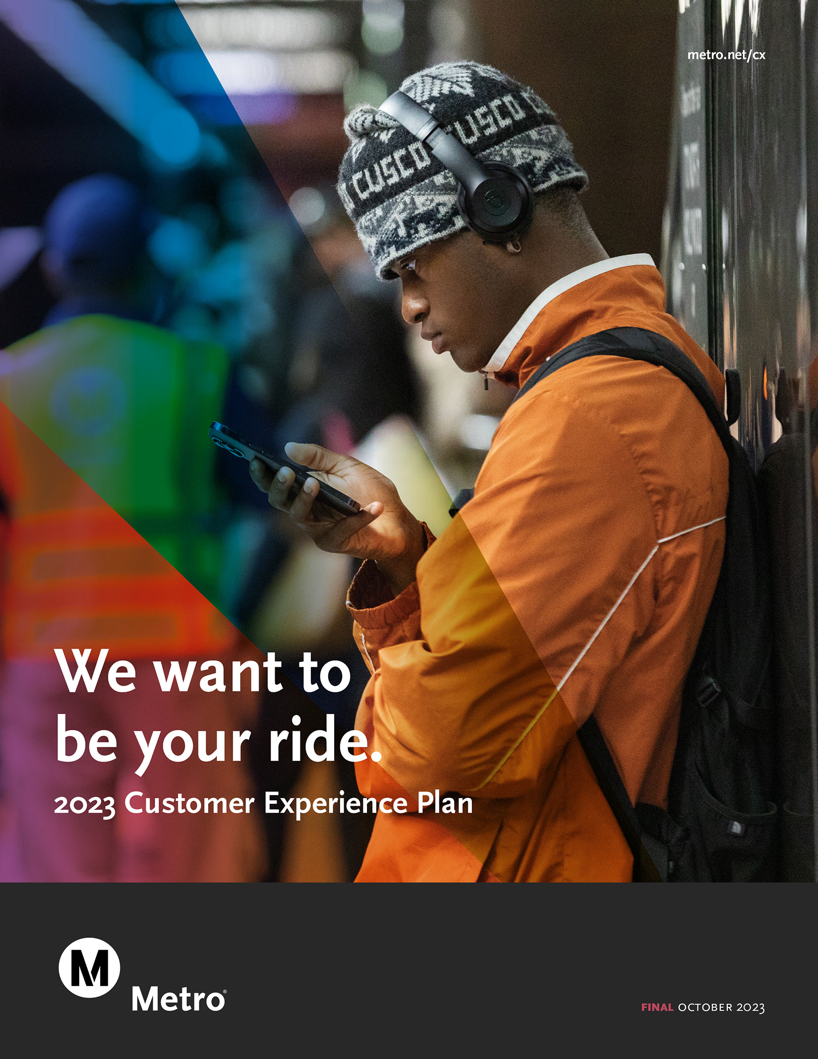 LA Metro 2023 Customer Experience Plan Cover / *Design by Metro designer