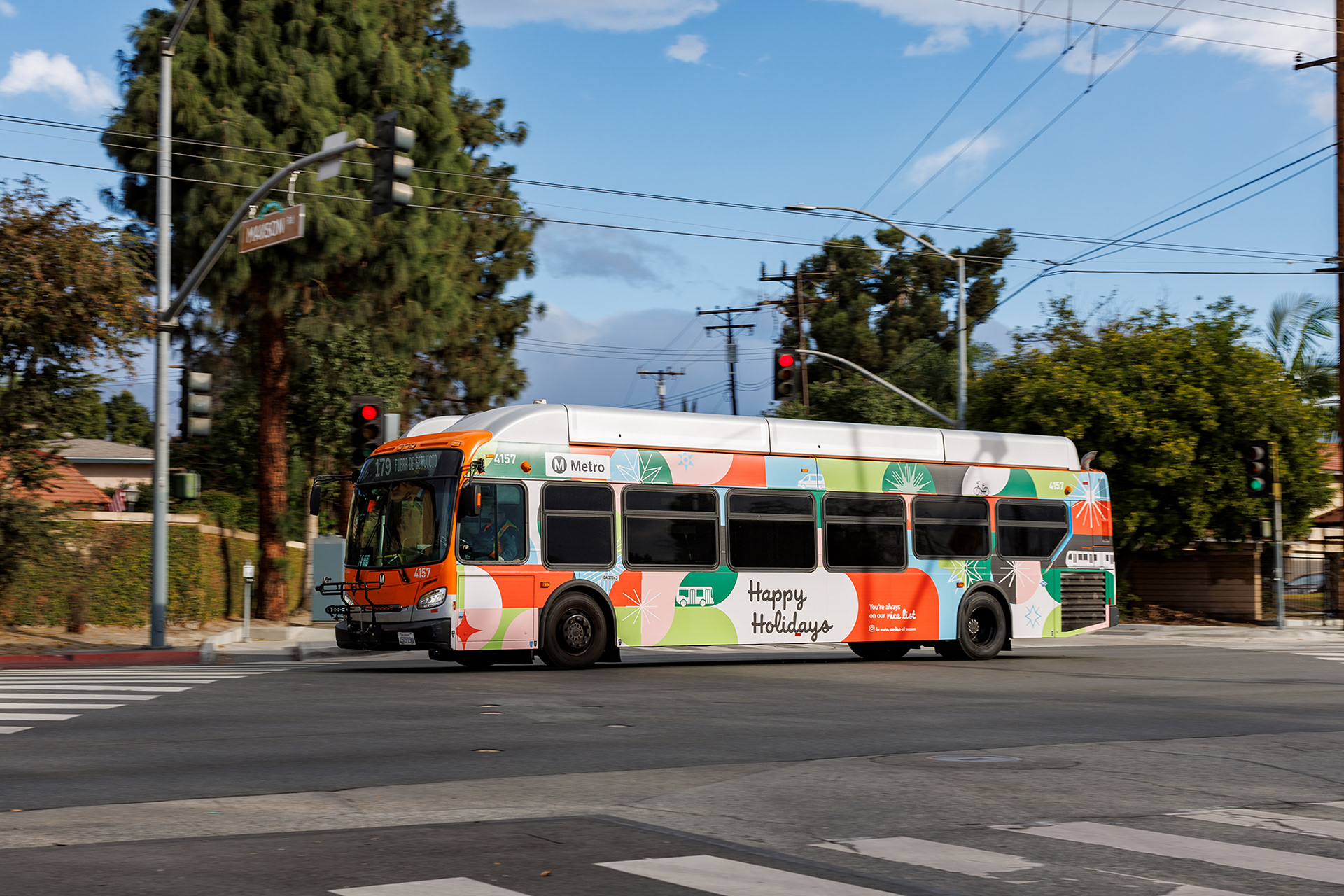 LA Metro Holiday Bus Wrap, El Monte 2025