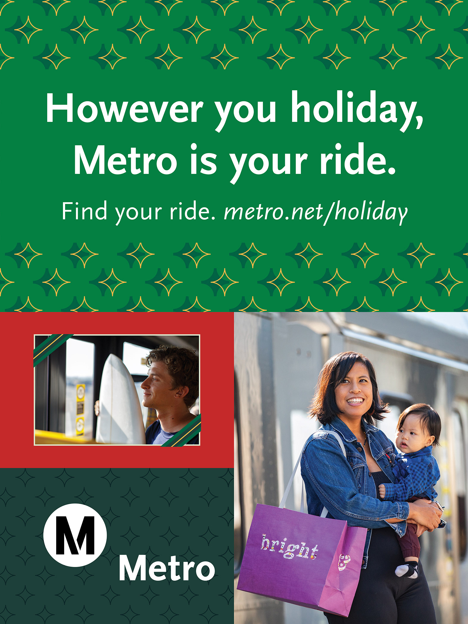 LA Metro Holiday Campaign Digital Screen Display 2023 / *Design by Metro designer