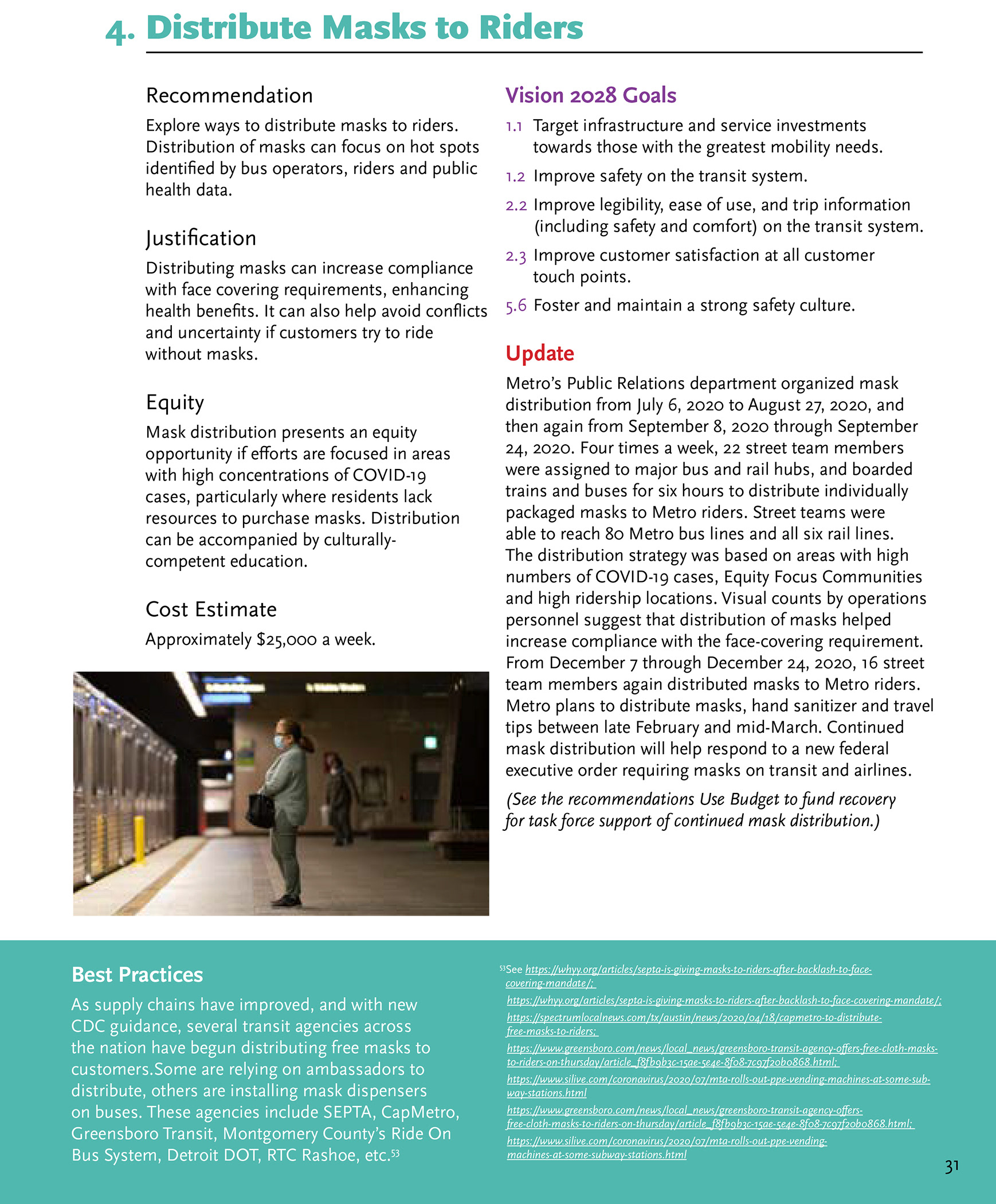 LA Metro's Recovery Task Force Report Page 31 / *Design by Metro designer 2021
