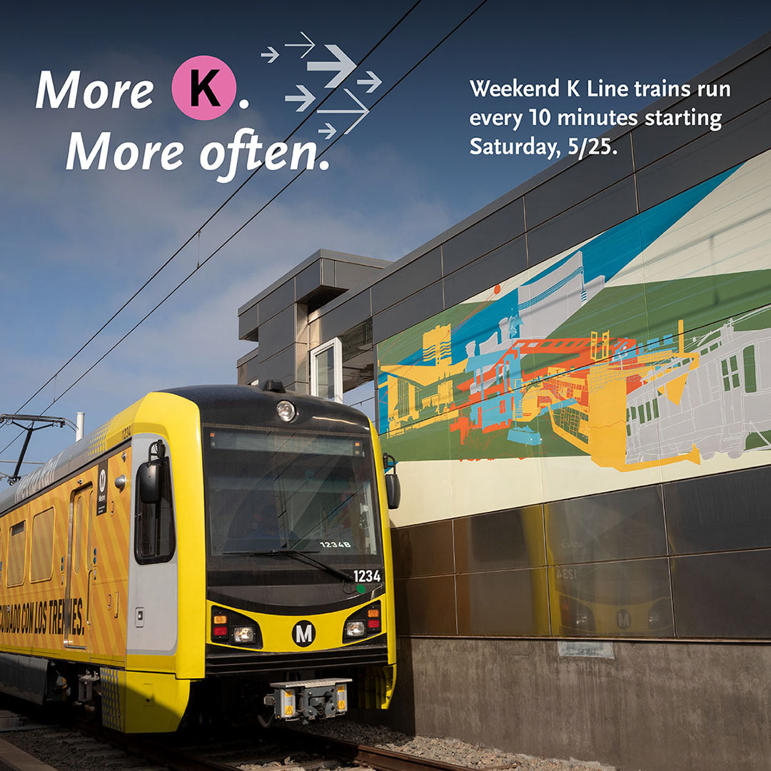 LA Metro Social Media Post for K Line Rail Service 2024 / *Design by Metro designer