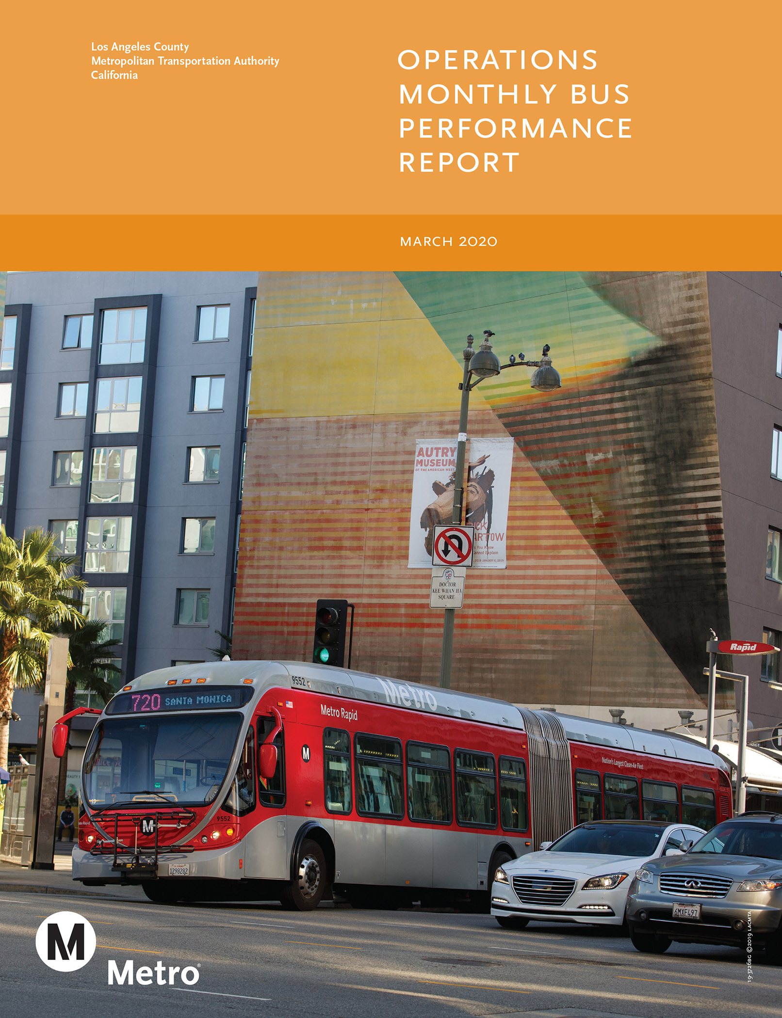 LA Metro Operations Monthly Bus Performance Report Cover March 2020 / *Design by Metro designer