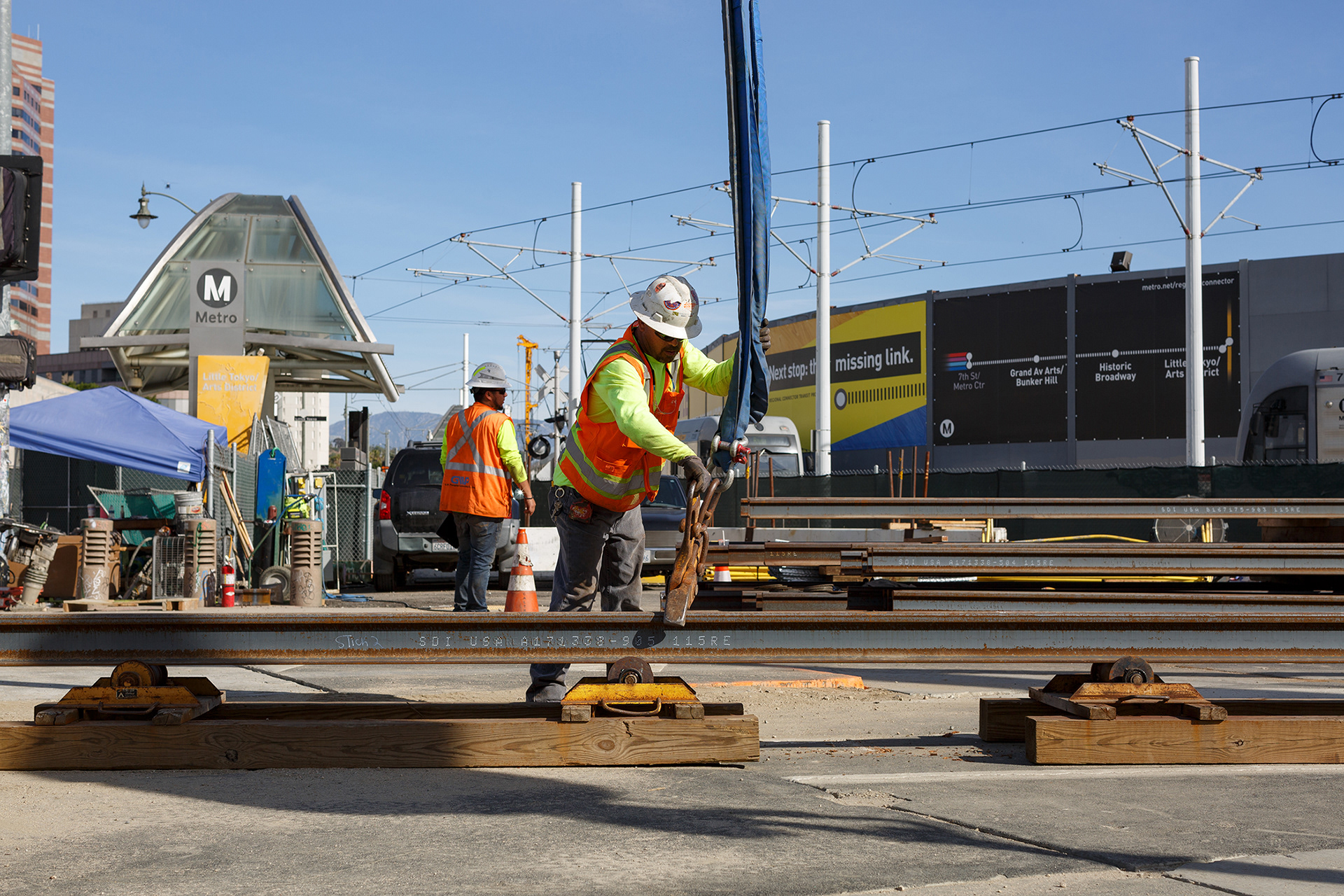 LA Metro Construction at Little Tokyo/Arts District Station 2020