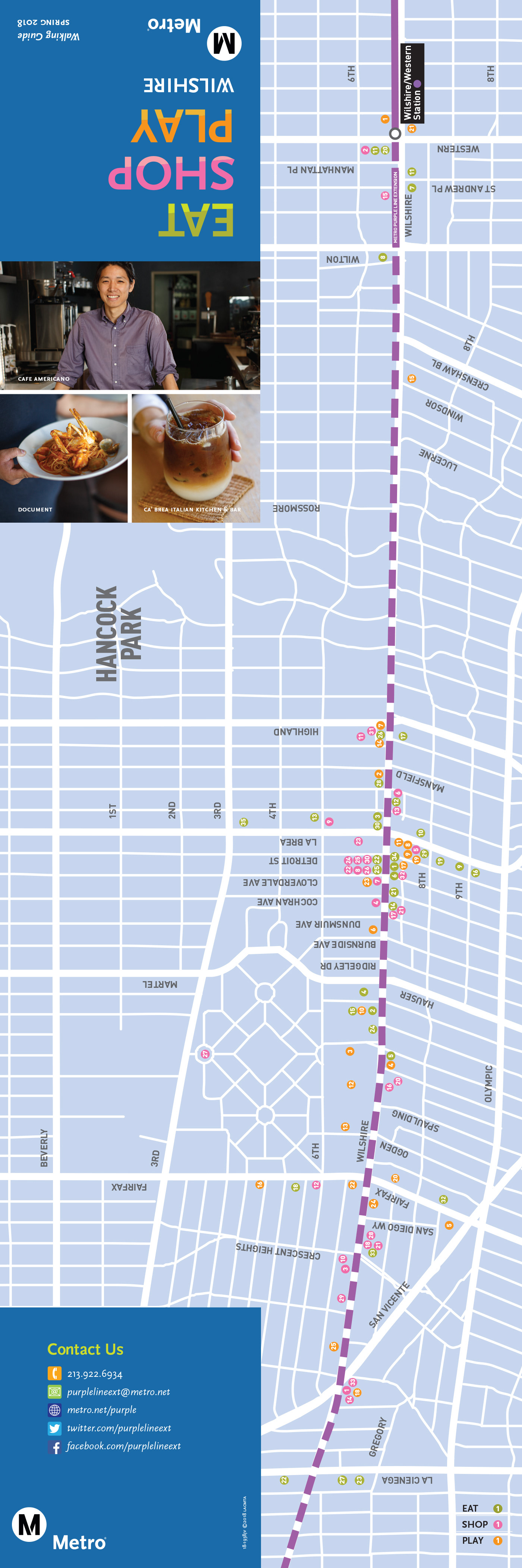 LA Metro Eat Shop Play Wilshire Walking Guide 2018 / *Design by Metro designer