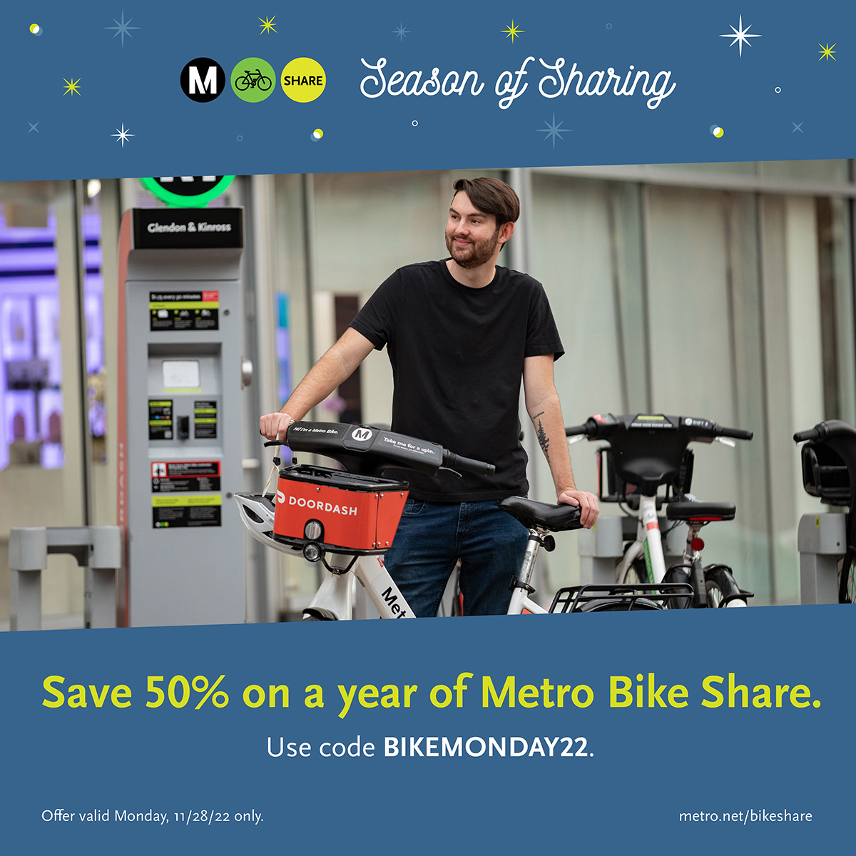 LA Metro "Season of Sharing" Bike Share Social Ads 2022 / *Design by Metro designer