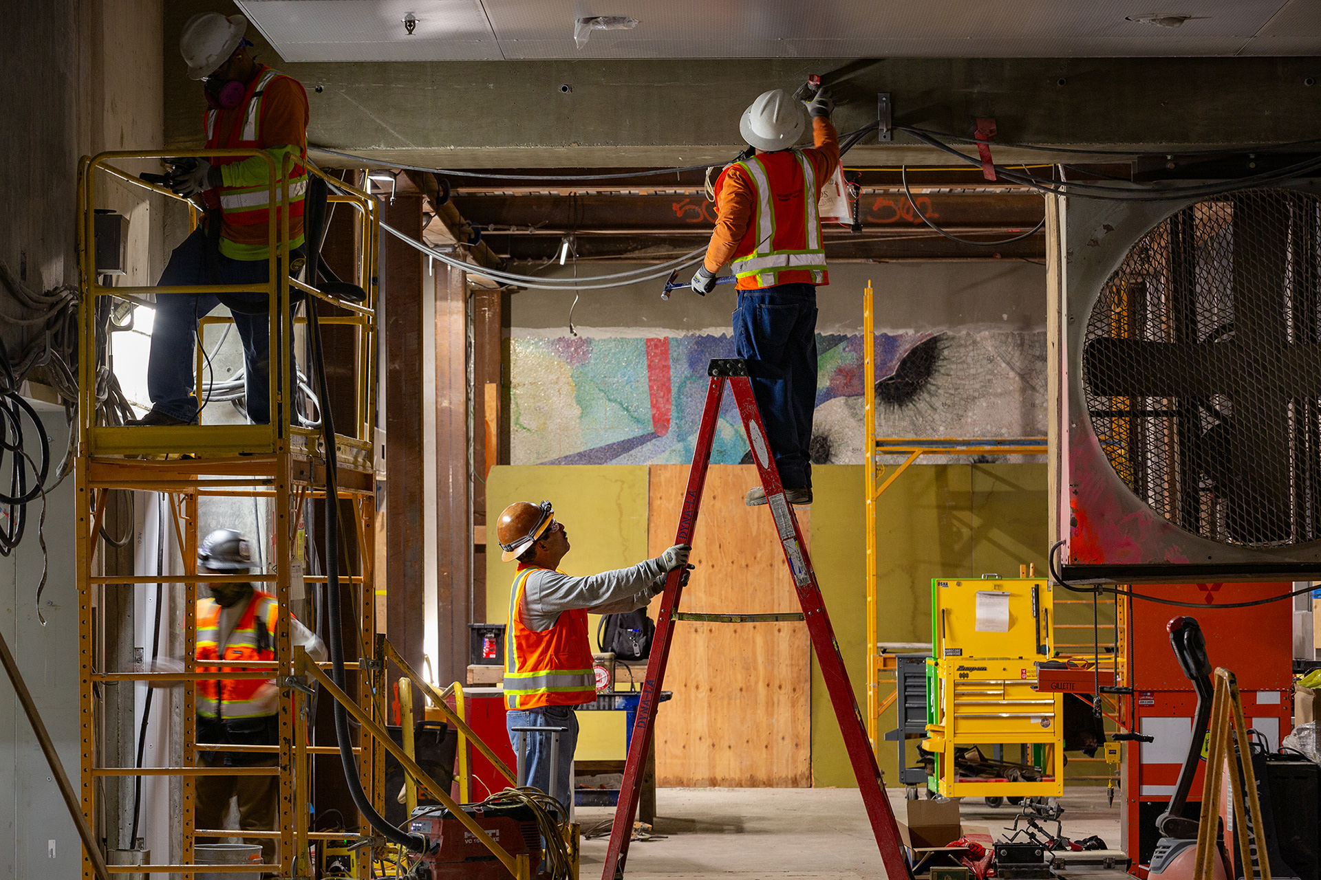 LA Metro Construction at Grand Av Arts/Bunker Hill Station 2022