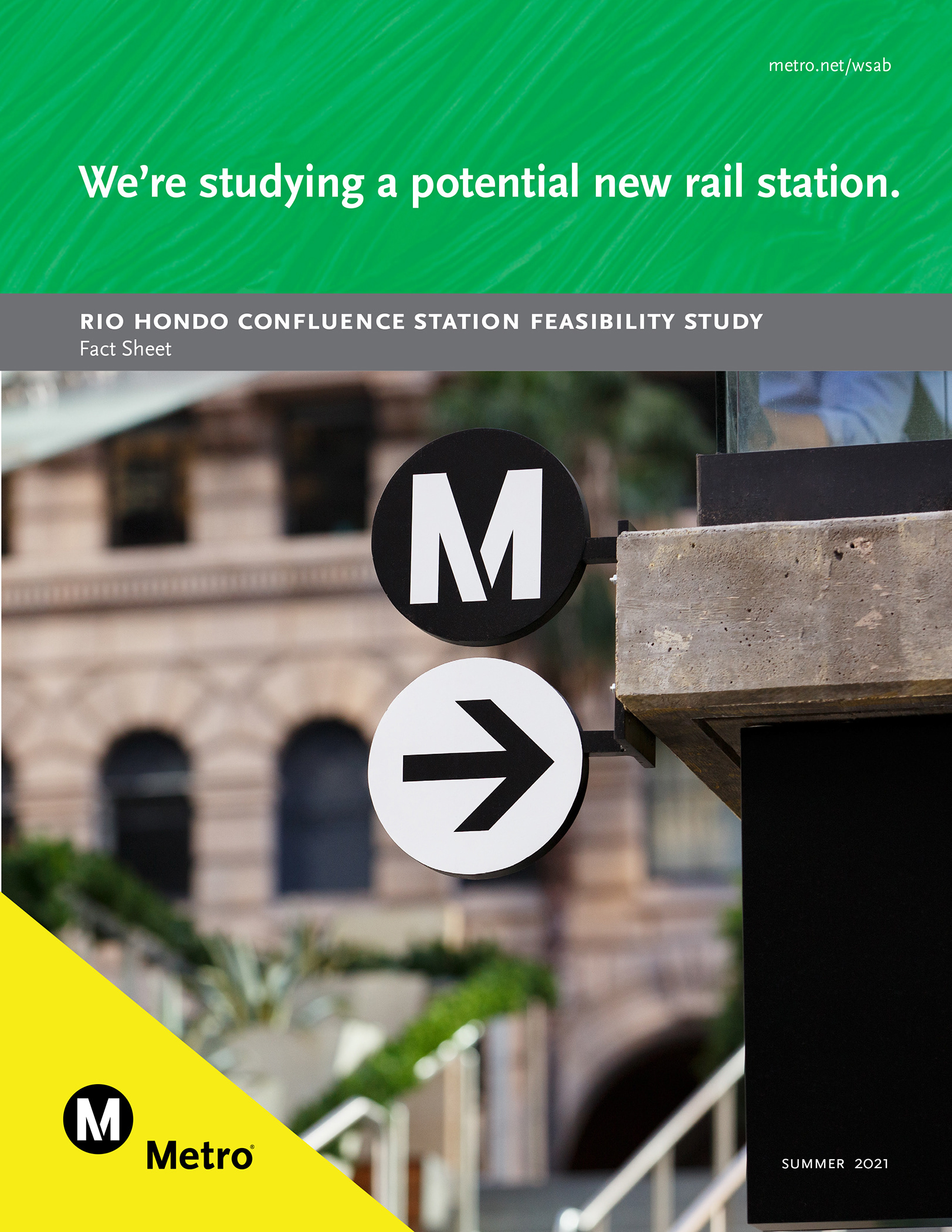 LA Metro Rio Hondo Confluence Station Feasibility Study Fact Sheet 2021 / *Design by Metro designer