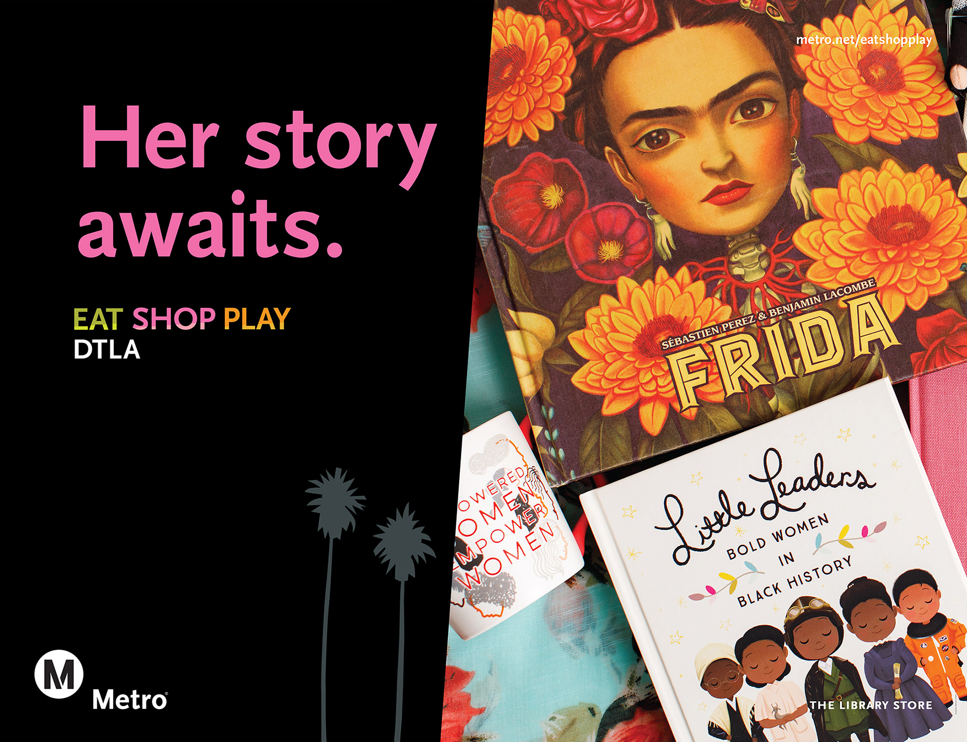 LA Metro Eat Shop Play DTLA: The Library Store, Station 2-Sheet Poster 2020 / *Design by Metro designer