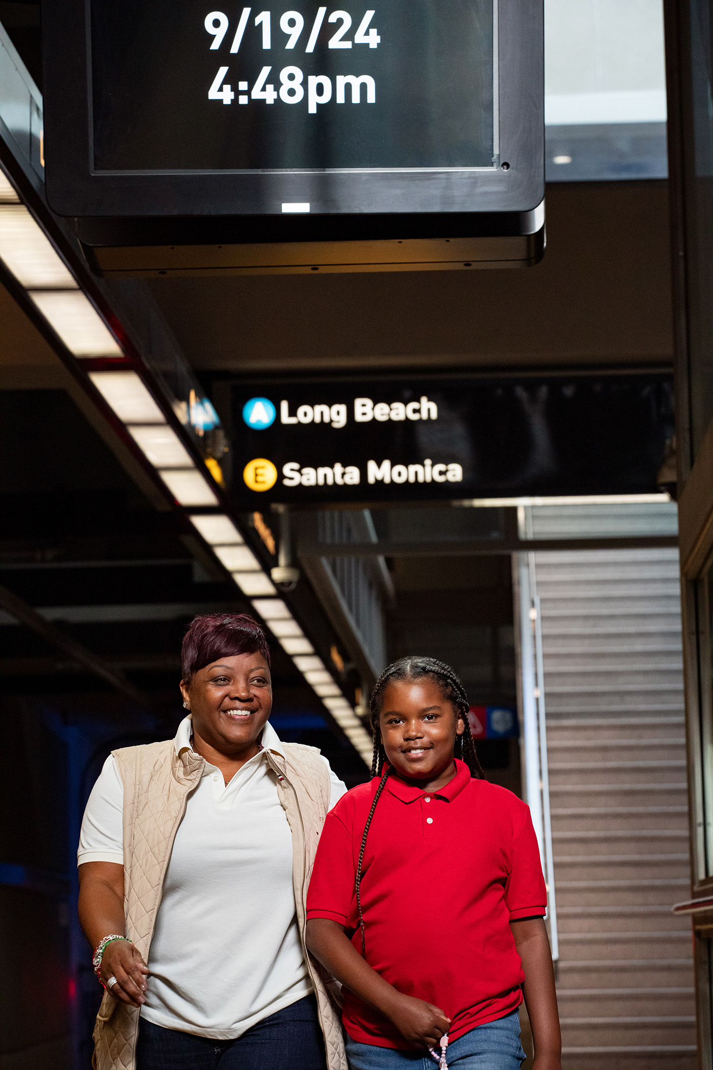 LA Metro Patrons at Little Tokyo/Arts District Station 2024