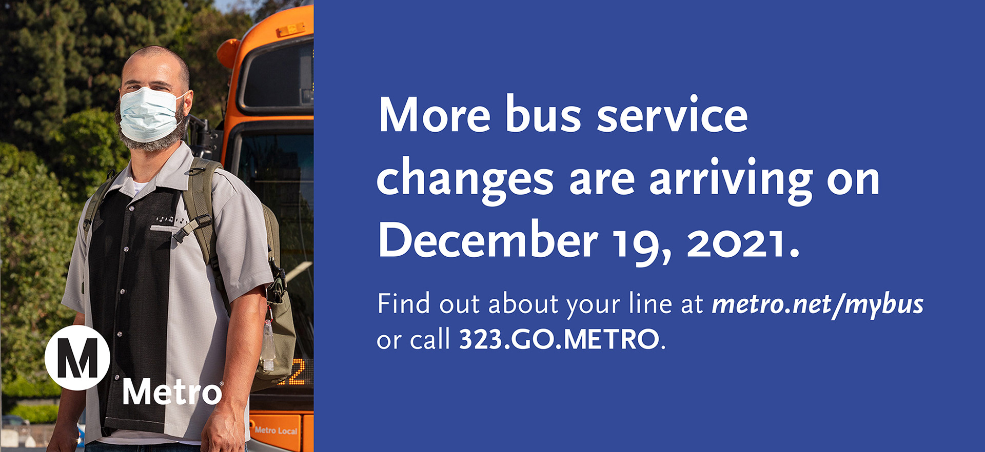 LA Metro Bus Service Change Billboard 2021 / *Design by Metro designer
