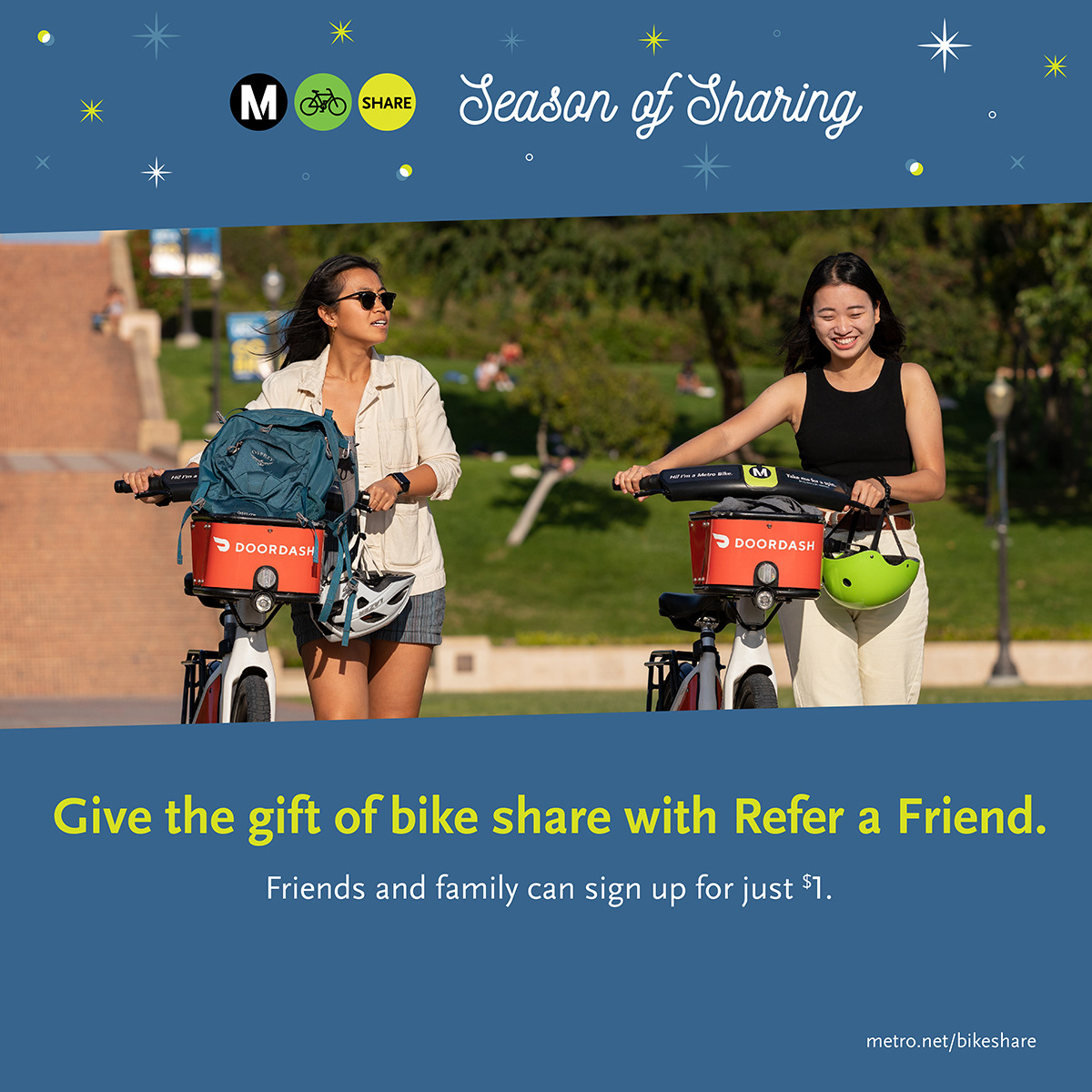LA Metro "Season of Sharing" Bike Share Social Ads 2022 / *Design by Metro designer