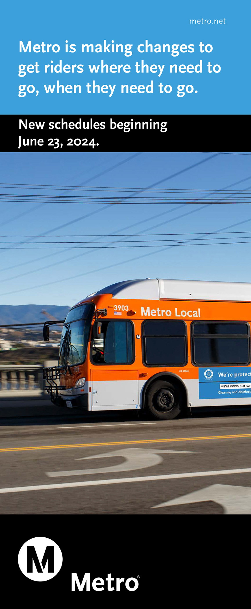 LA Metro Bus Schedules Take One Cover 2024 / *Design by Metro designer