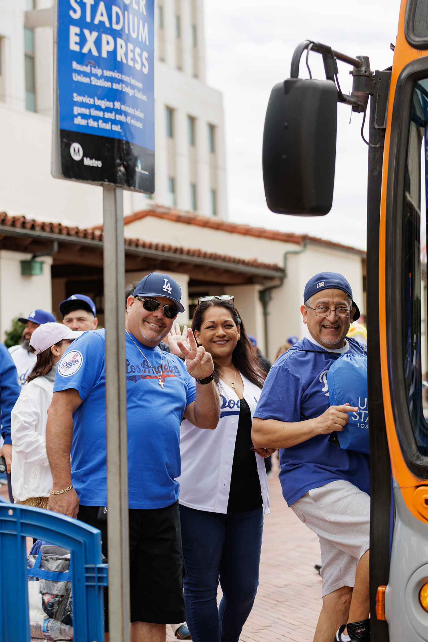 LA Dodger Express Bus Patrons, Union Station 2025