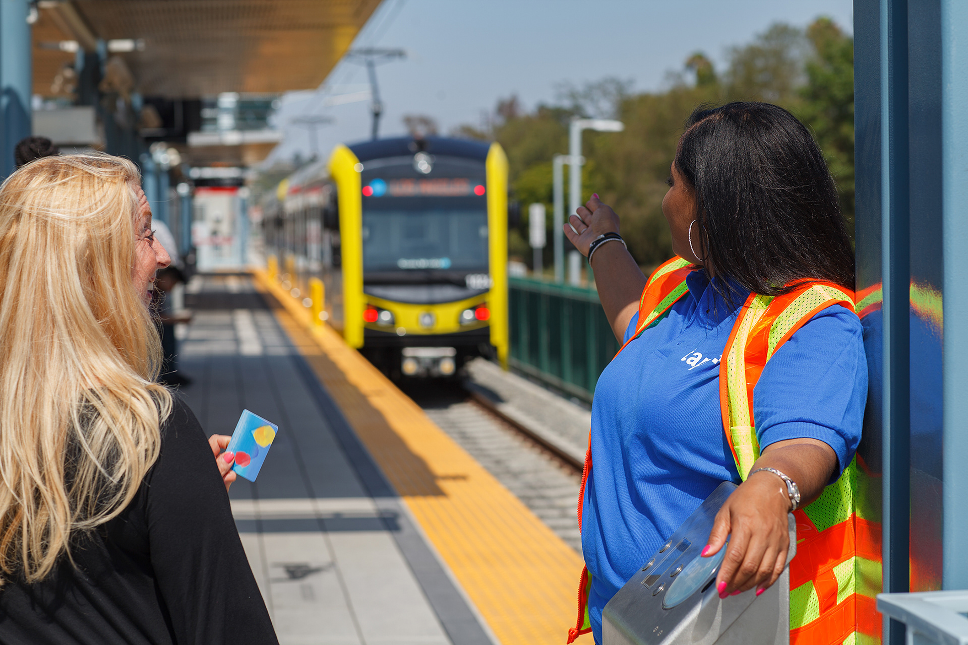 LA Metro TAP "Blue Shirt", Westwood/Rancho Park Station 2016