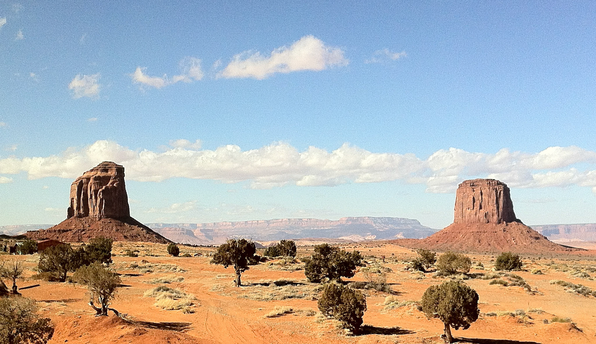 From the hotel, southwest over Grey Whiskers Butte and Mitchell Butte