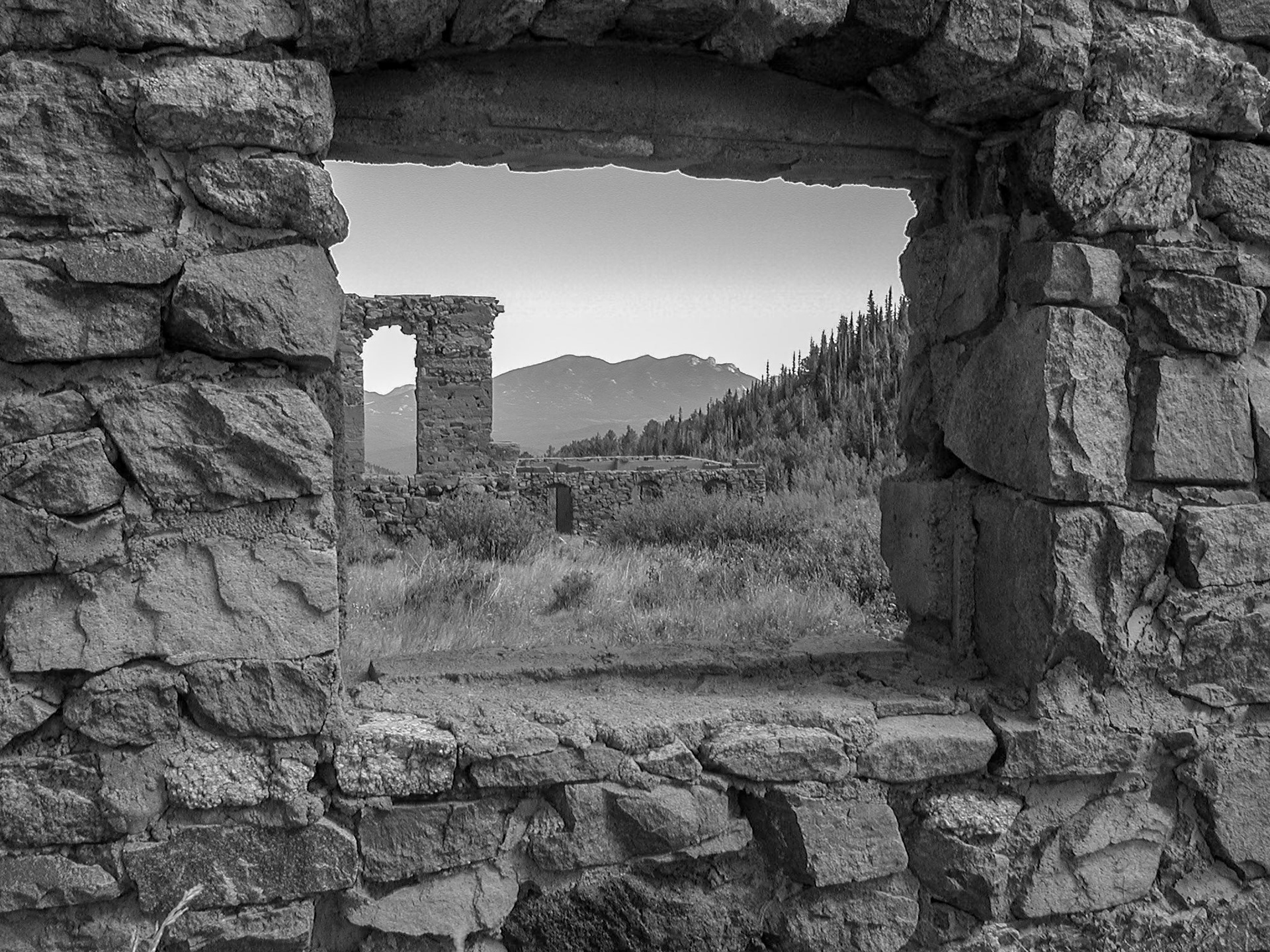 Ruins in teh fog by Caribou, CO