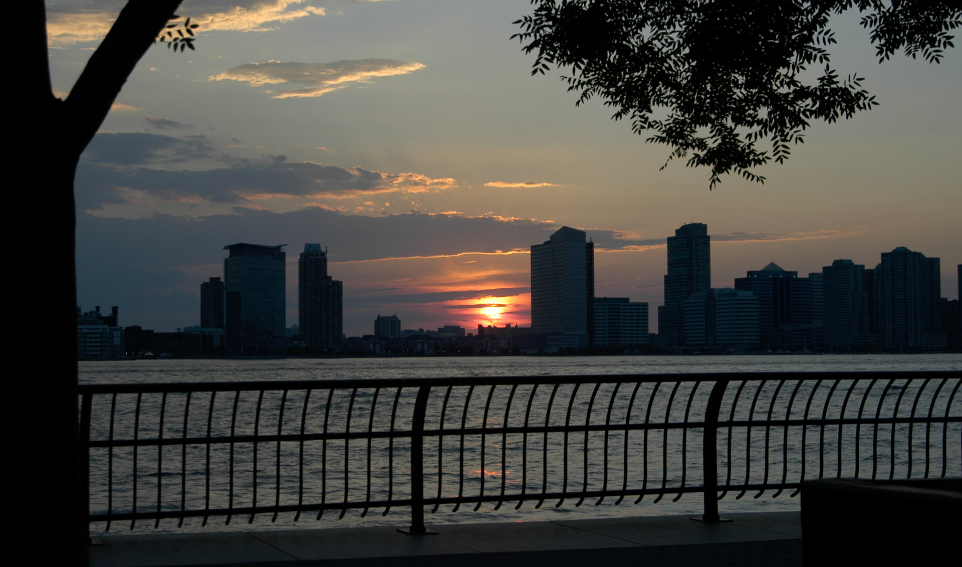 From Battery City, looking over the Hudson at Jersey City