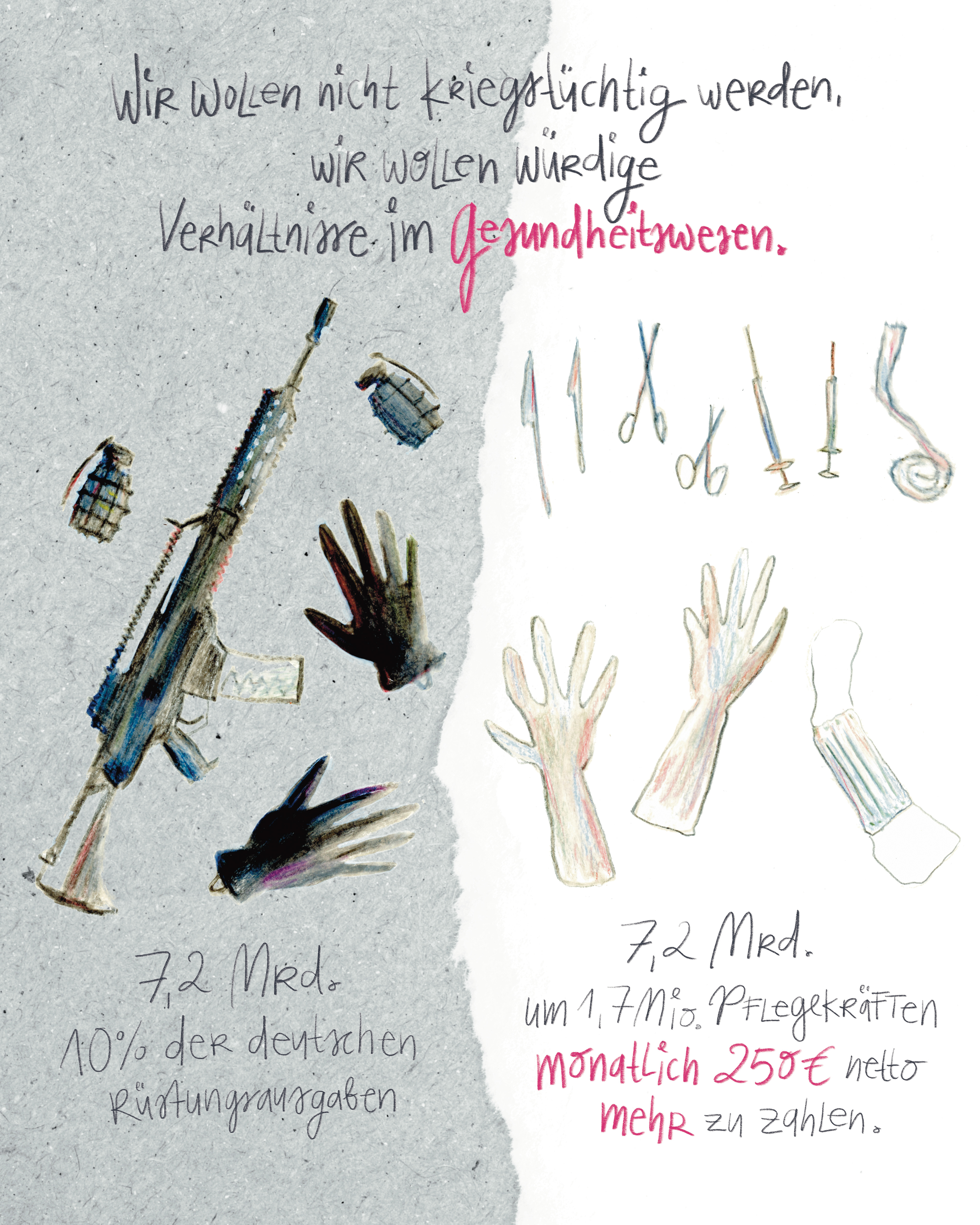 eine von sechs Illustrationen für die Rosaluxemburg Stiftung