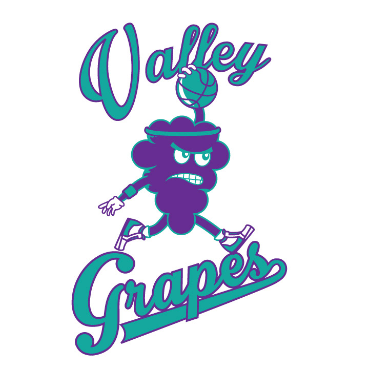 valley grapes youth basketball logo team design illustration temecula