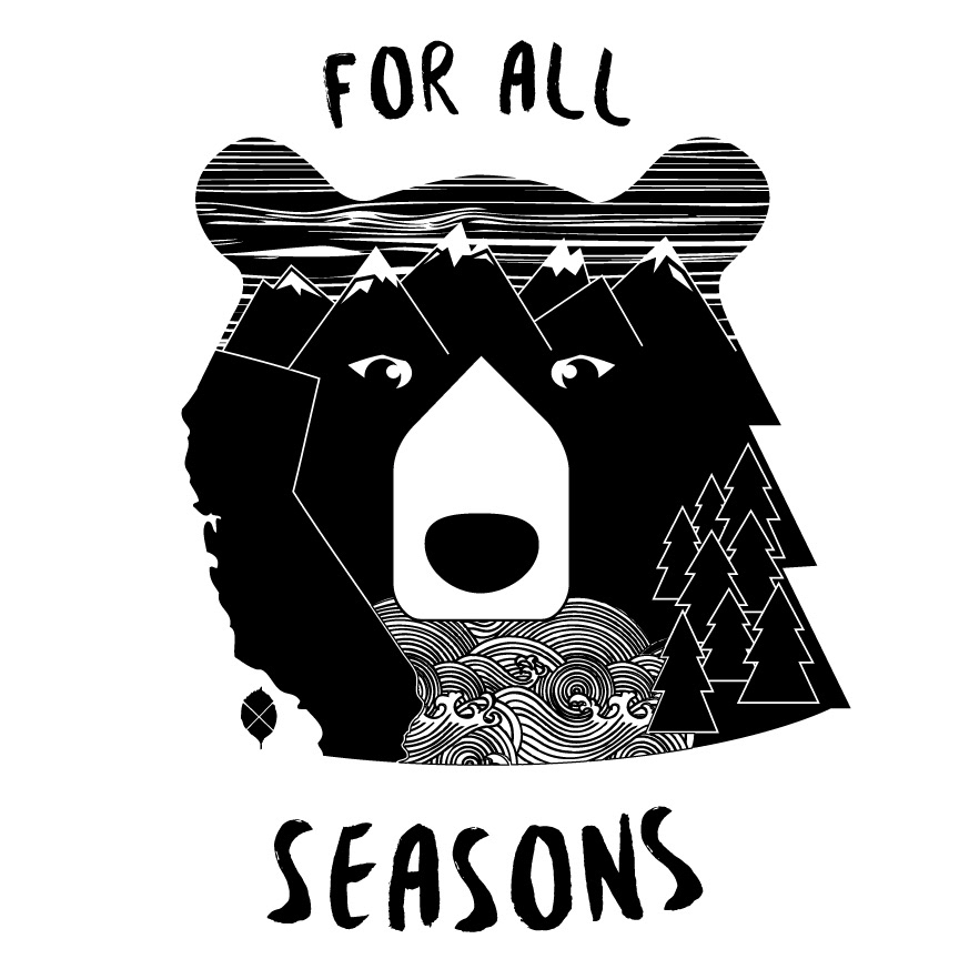 for all seasons band tee bear shirt design