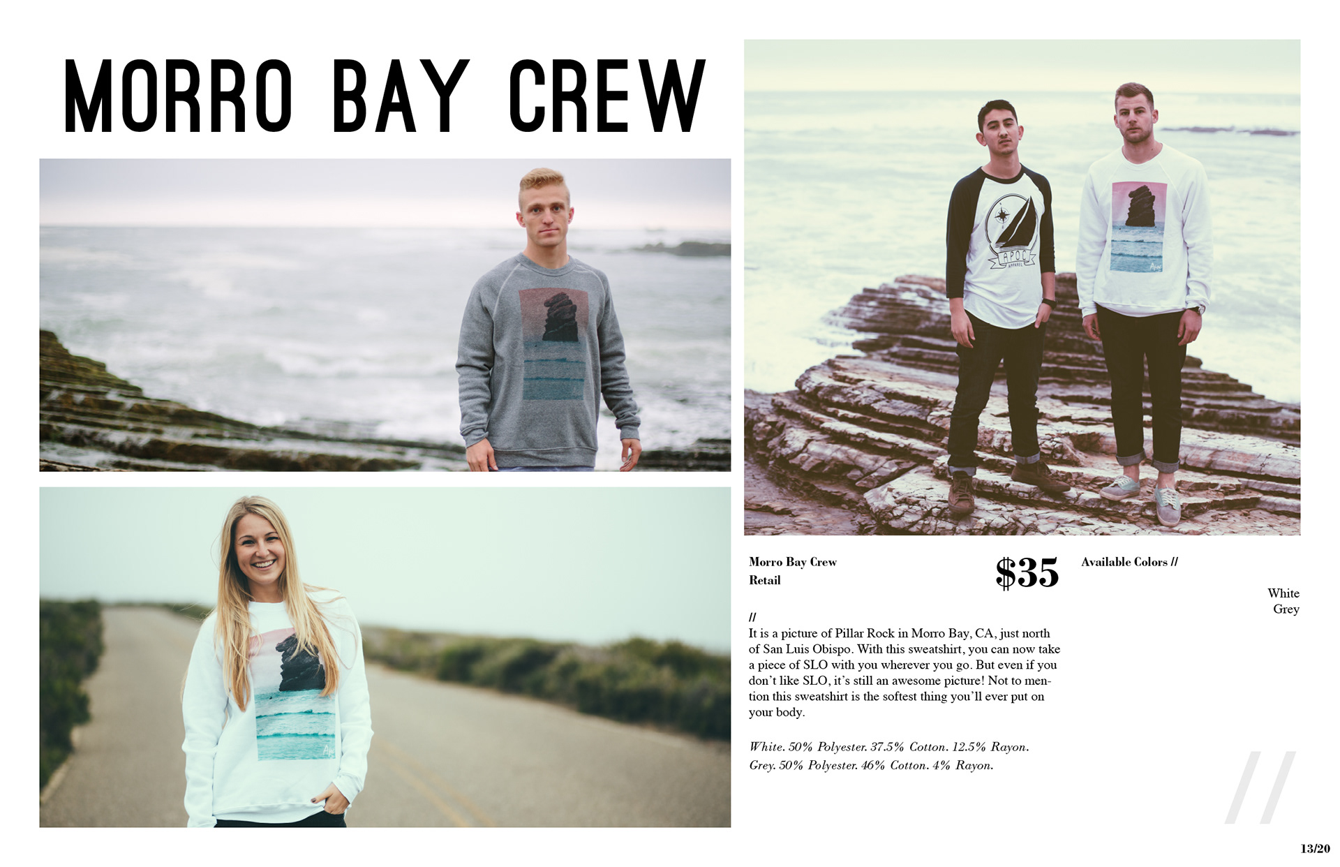 Apoc Apparel spring 2013 lookbook page layout design San Luis obispo