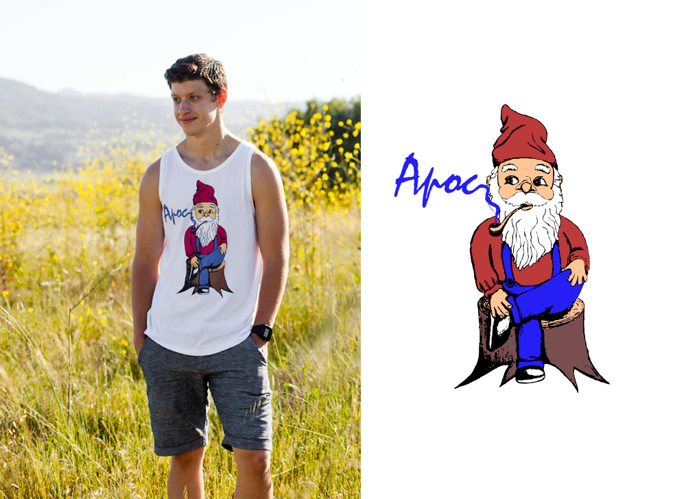 apoc apparel gnome design tee shirt t-shirt san Luis obispo tank top