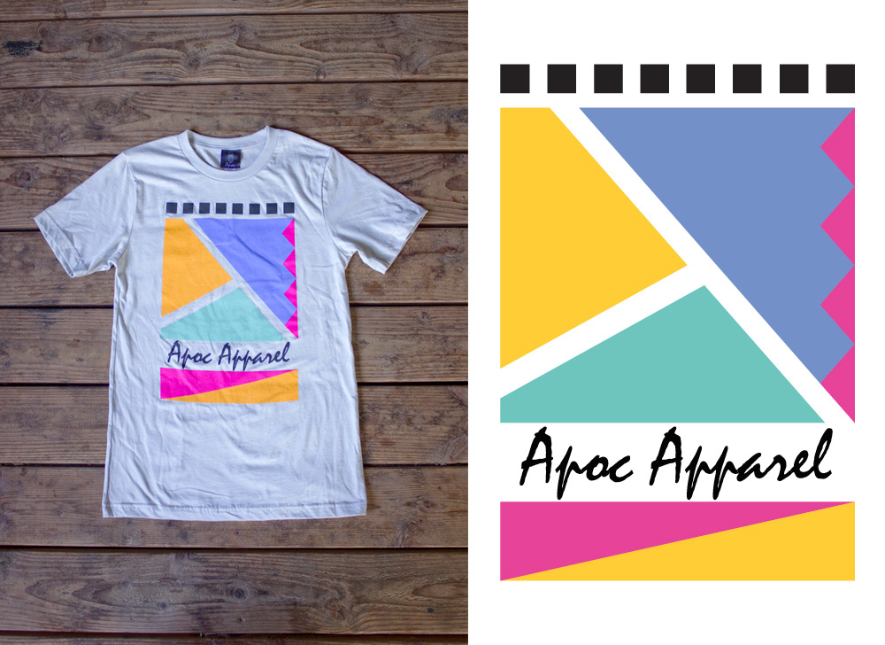apoc apparel geometry 80s design tee shirt t-shirt san luis obispo