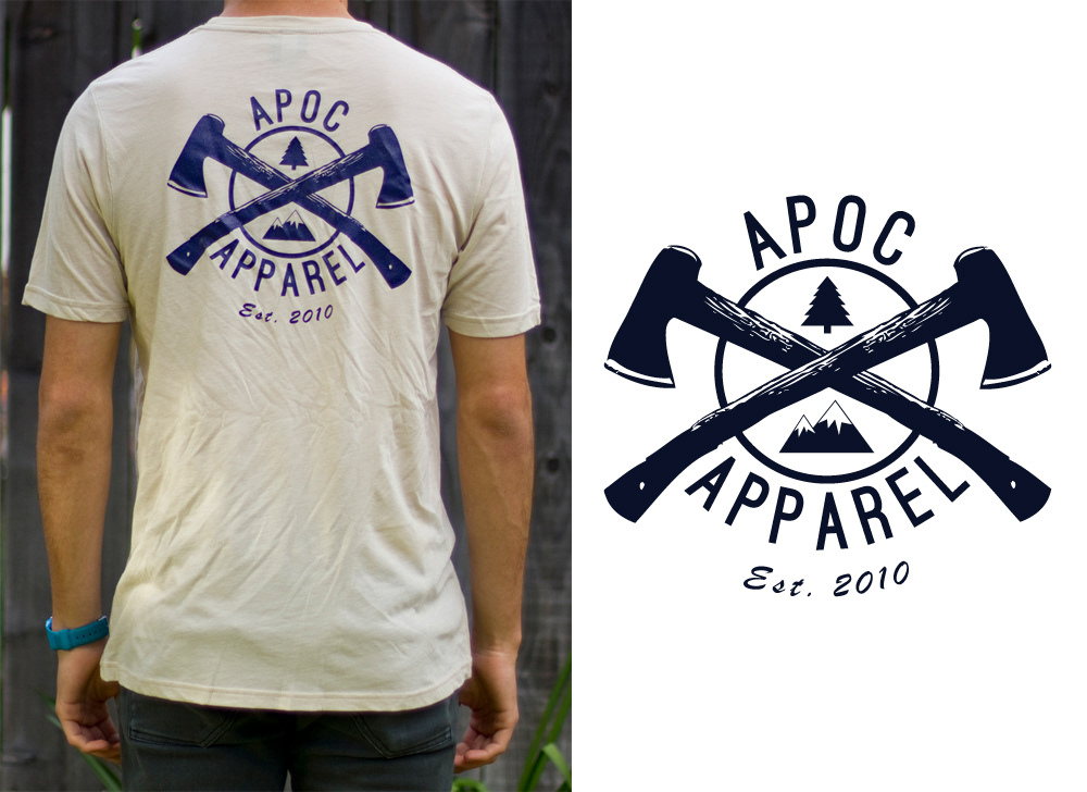apoc apparel lumberjack design tee shirt t-shirt san luis obispo